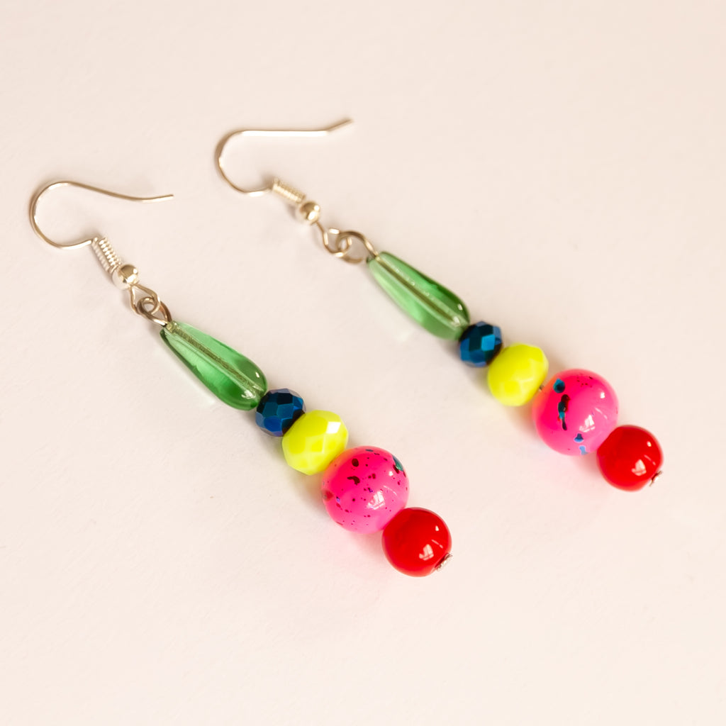 Bright Bead Drop Earrings