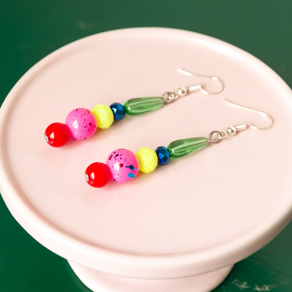 Bright Bead Drop Earrings