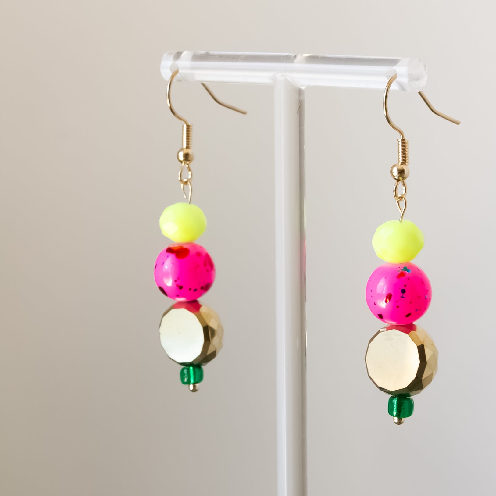 Fun and Bright Bead Drop Earrings