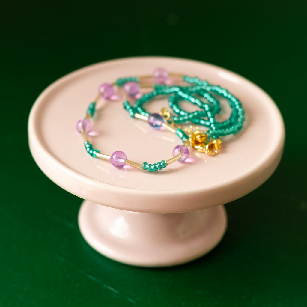 Purple and Teal Beaded Necklace